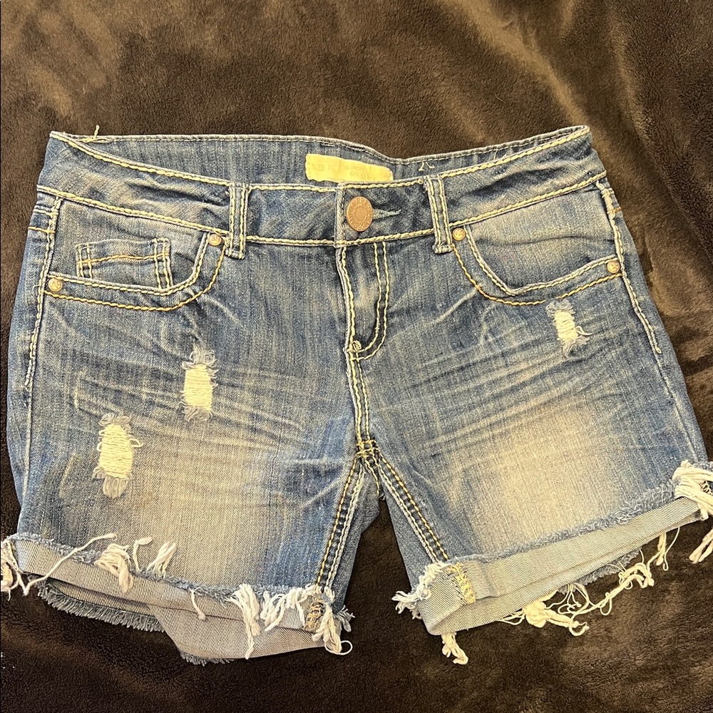 Pinc Premium Blue Distressed Jean Shorts